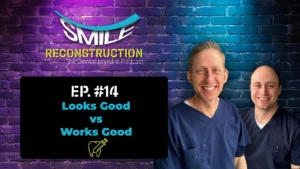 Montana Center for Implants and Dentures podcast episode cover image featuring Dr. Josh Muir and Dr. Tanner Townsend discussing dental implants and what looks good vs what works good.