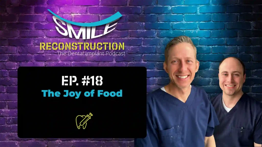 Podcast cover art featuring Dr. Josh Muir and Dr. Tanner Townsend from Montana Center for Implants and Dentures and their podcast, the Smile Reconstruction Podcast.